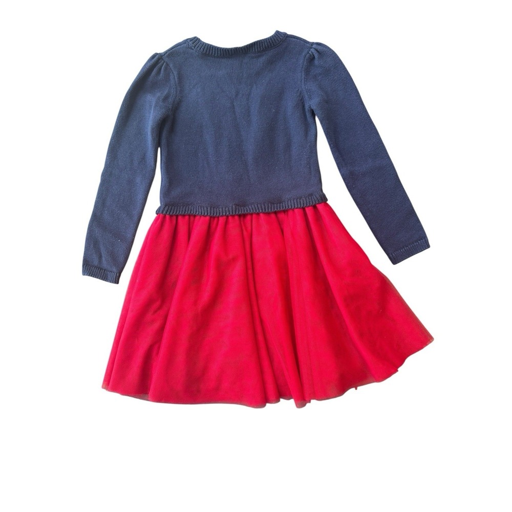 Gymboree Girls  3t Long Sleeve Nutcracker Knit Sweater Dress Christmas Red Tule - Picture 2 of 3